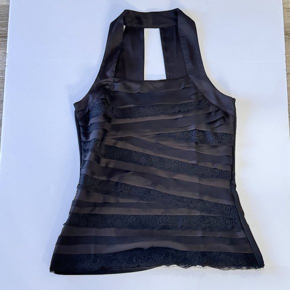 WHBM Black Tiered Halter Top - Picture 6 of 11